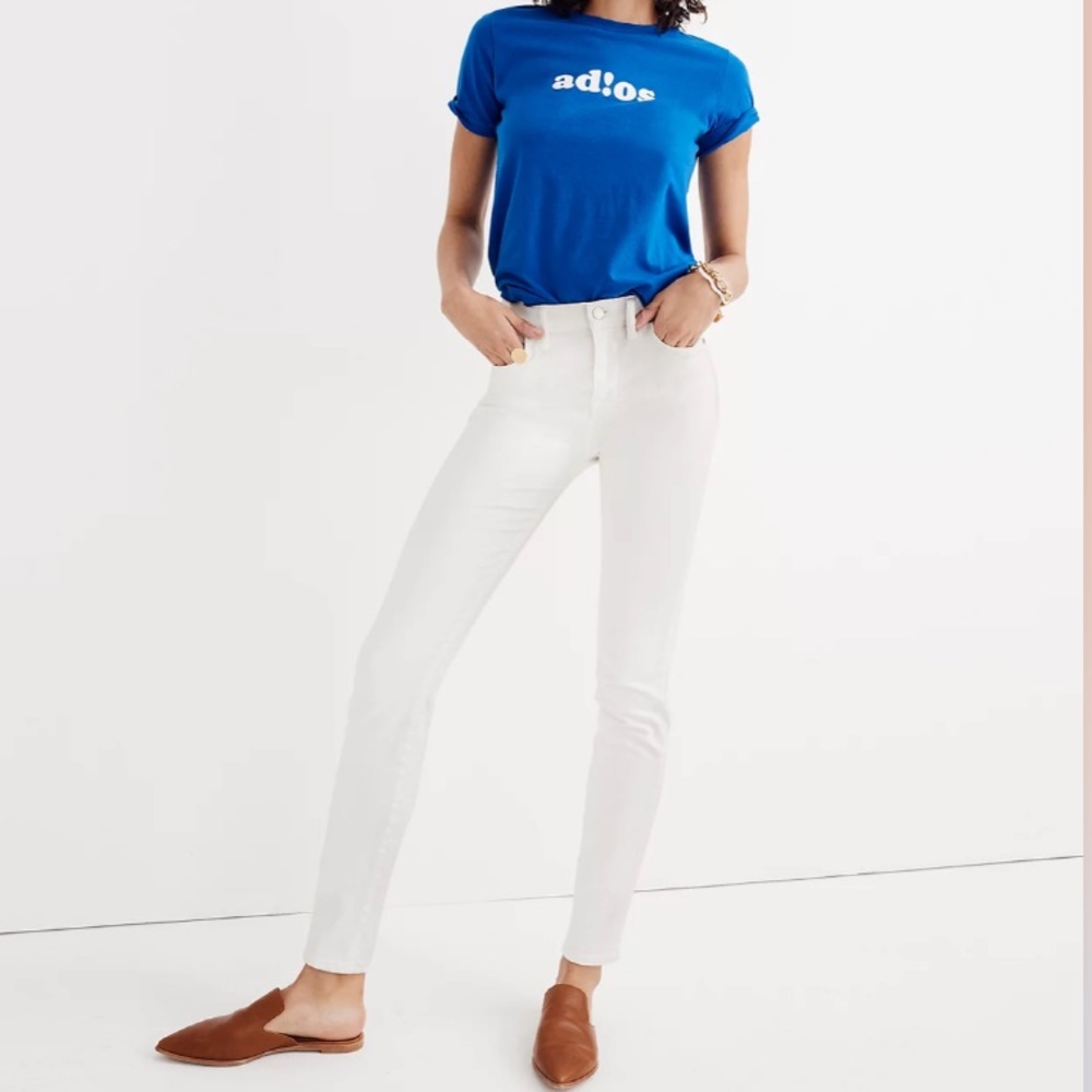 Madewell 9” High Rise Skinny Jeans White  size 25